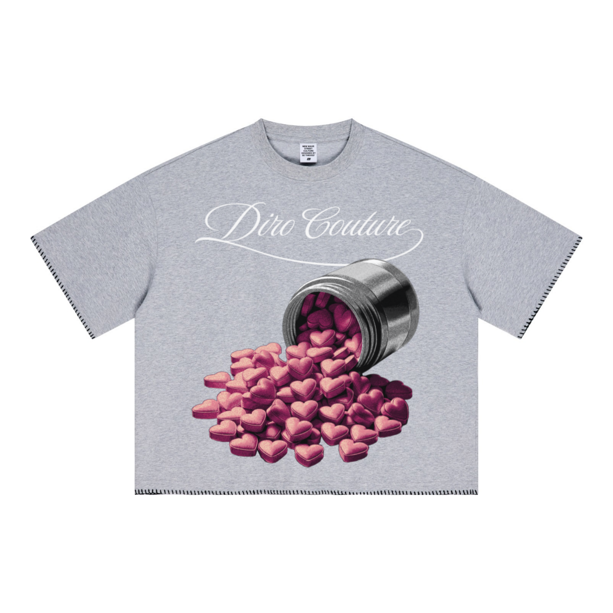 240GSM Unisex Boxy-Fit Loose-Fit T-shirt Heathered gray