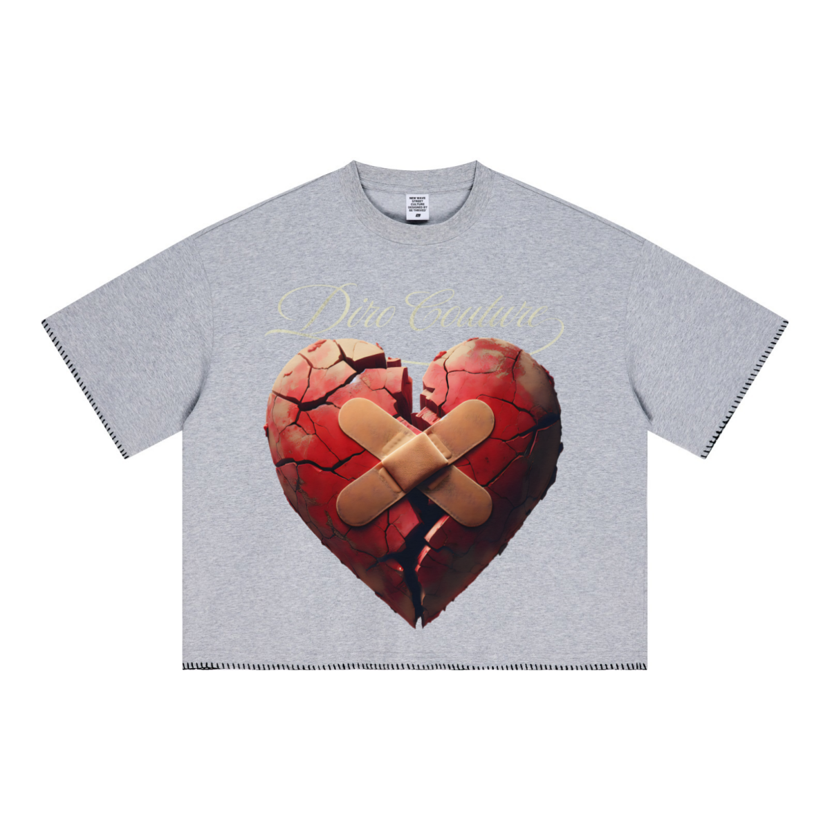 240GSM Unisex Boxy-Fit Loose-Fit T-shirt Heathered gray