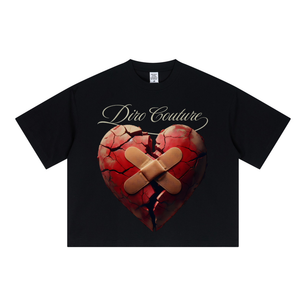 240GSM Unisex Boxy-Fit Loose-Fit T-shirt Black